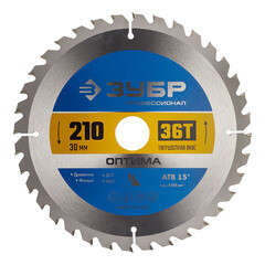 Изображение товара Диск пильный по дереву Зубр 210х30х1,8 мм 36 зубьев (36903-210-30-36_z01)