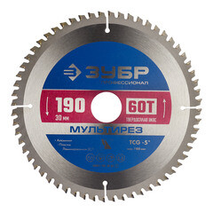 Диск пильный по алюминию Зубр 190х30х1,6 мм 60 зубьев (36907-190-30-60_z01) - фото 1
