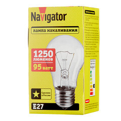 Лампа накаливания Navigator E27 3000К 95 Вт 1250 Лм 230 В груша прозрачная - фото 4