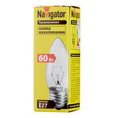 Лампа накаливания Navigator E27 3000К 60 Вт 660 Лм 230 В свеча прозрачная - фото 3