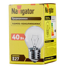 Лампа накаливания Navigator E27 3000К 40 Вт 400 Лм 230 В шар прозрачная - фото 4