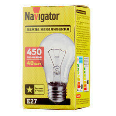 Лампа накаливания Navigator E27 3000К 40 Вт 415 Лм 230 В груша прозрачная - фото 4