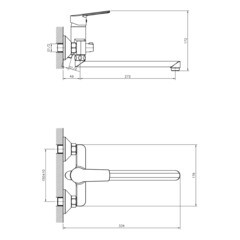 Смеситель для ванны Decoroom DR22 хром однорычажный с длинным изливом с лейкой (DR22043) - фото 2