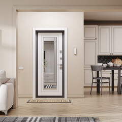 Дверь входная Torex Профи Скай-У правая оскуро - бьянко с зеркалом 950х2050 мм - фото 15