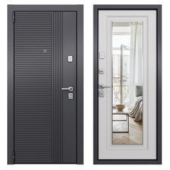 Изображение товара Дверь входная Torex Профи Скай-У левая оскуро - бьянко с зеркалом 950х2050 мм