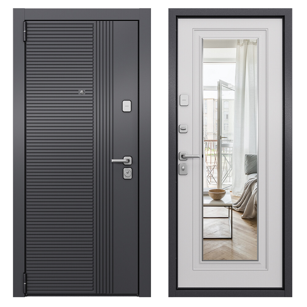 Изображение товара Входная дверь Torex Профи Скай-У левая 860х2050 мм с зеркалом и мультилучинами