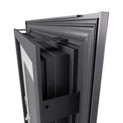 Дверь входная Torex Профи Скай-У левая оскуро - бьянко с зеркалом 860х2050 мм - фото 10