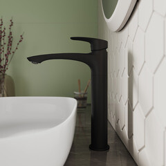 Смеситель для раковины высокий Milardo Rora однорычажный черный (RORBL01M01) - фото 9