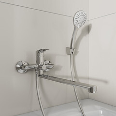 Смеситель для ванны Milardo Rora хром однорычажный с длинным изливом с лейкой (RORSB00M10) - фото 10