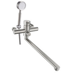 Смеситель для ванны ARGOtech Solid сатин однорычажный с длинным изливом с лейкой (35-L35/D SOLID)