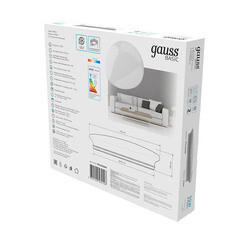 Светильник светодиодный накладной Gauss Basic Space 4000К 55 Вт 45 кв.м белый IP20 (995438260) - фото 4