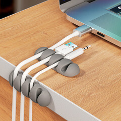 Держатель для 4 проводов Контакт самоклеящийся серый (2 шт.) (24807) - фото 4