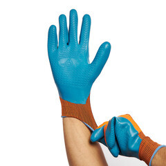 Перчатки полиэстеровые 13 нитей с латексным обливом Delta Plus VE733OR оранжевые XL - фото 5