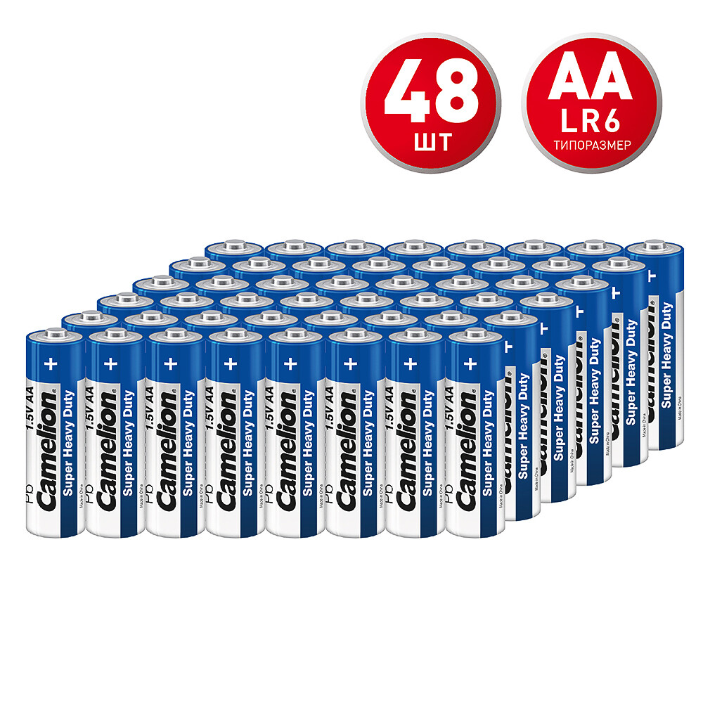 Изображение товара Батарейки Camelion Blue AA пальчиковые 1,5 В, 48 шт. для часов и игрушек