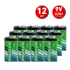 Изображение товара Батарейка Ergolux крона 6F22 9 В (12 шт.) (6F22SR1)