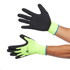Перчатки полиэстеровые 13 нитей с латексным обливом Delta Plus VV733 черно-зеленые XL - фото 3