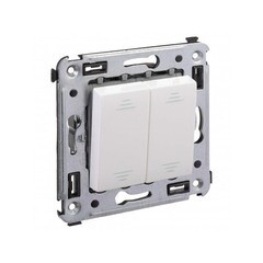 Переключатель DKC Avanti двухклавишный встраиваемый белый (7093063) - фото 5