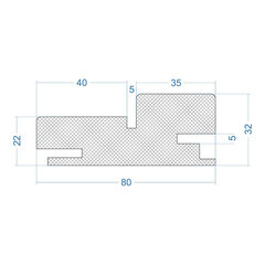 Коробка дверная телескопическая ER 80х32х2100 мм ПВХ эмалекс серый (2,5 шт.) - фото 3