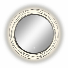 Зеркало настенное с подсветкой Cataluna 600 мм серый муар - фото 4