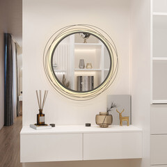 Зеркало настенное с подсветкой Cataluna 600 мм серый муар - фото 1