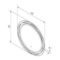Зеркало настенное с подсветкой Cataluna 600 мм серый муар - фото 5