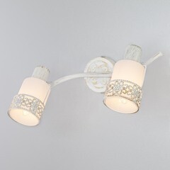 Спот настенный Eurosvet Silvia E14 80 Вт 5 кв.м белый с золотом IP20 (00000071468) - фото 2