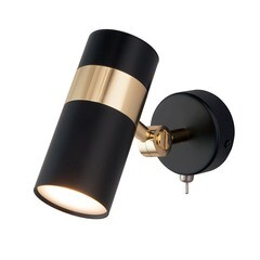 Спот настенный Eurosvet Viero GU10 35 Вт 2 кв.м черный/золото IP20 (a053053) - фото 1