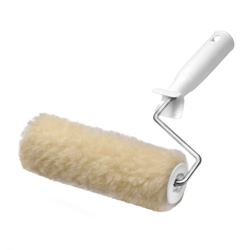 Валик натуральный мех 180 мм d42 мм ворс 12 мм для алкидной основы с ручкой