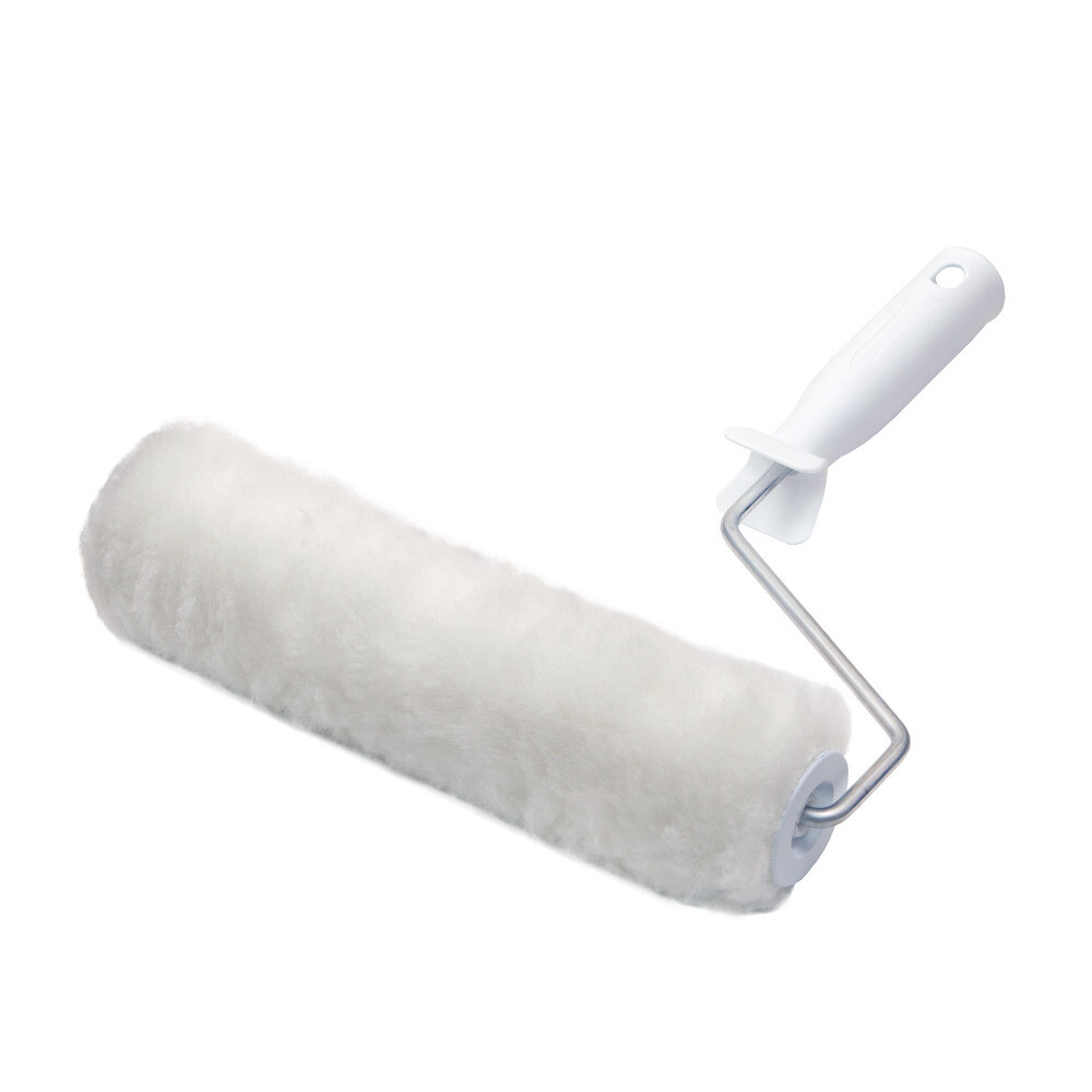 Валик искусственный мех 250 мм d45 мм ворс 12 мм для водной основы с ручкой