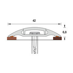 Изображение товара Порог пластиковый одноуровневый стык 42х900 мм орех миланский с монтажным каналом