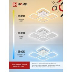 Светильник светодиодный накладной IN HOME Elegant Aris 3000-6500К 60 Вт 70 кв.м белый IP40 с пультом - фото 5