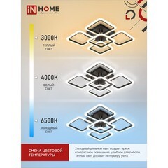 Светильник светодиодный накладной IN HOME Elegant Aris 3000-6500К 90 Вт 45 кв.м черный IP40 с пультом - фото 5