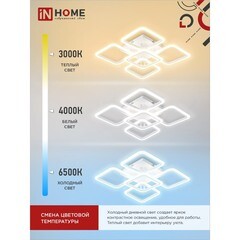 Светильник светодиодный накладной IN HOME Elegant Aris 3000-6500К 90 Вт 45 кв.м белый IP40 с пультом - фото 6