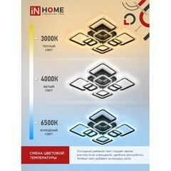 Светильник светодиодный накладной IN HOME Elegant Aris 3000-6500К 120 Вт 70 кв.м черный IP40 - фото 2