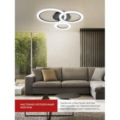 Светильник светодиодный накладной IN HOME Elegant Bliss 3000-6500К 60 Вт 70 кв.м черный IP40 с пультом - фото 3