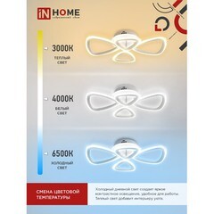 Светильник светодиодный накладной IN HOME Elegant Sansa 3000-6500К 60 Вт 20 кв.м белый IP40 с пультом - фото 3
