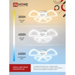 Светильник светодиодный накладной IN HOME Elegant Sansa 3000-6500К 90 Вт 45 кв.м белый IP40 с пультом - фото 4
