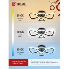 Светильник светодиодный накладной IN HOME Elegant Sansa 3000-6500К 60 Вт 70 кв.м черный IP40 с пультом - фото 5