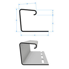 J-профиль Docke 3000 мм карамельный 26 мм - фото 2