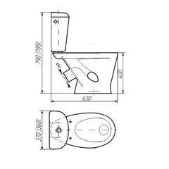 Унитаз-компакт Универсал Обь с косым выпуском с сиденьем пластик белый (4607152360462) - фото 6