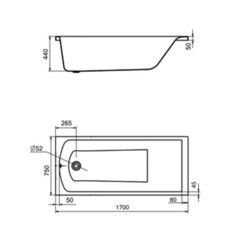 Ванна акриловая Santek Фиджи 170х75 см без ножек (1.WH50.1.596) - фото 3