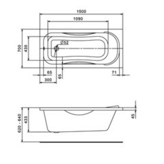 Ванна акриловая Santek Тенерифе 150х70 см без ножек (1.WH30.2.213) - фото 2