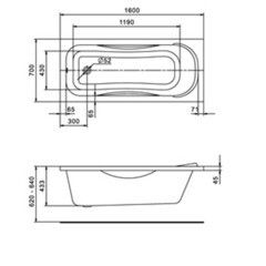 Ванна акриловая Santek Тенерифе 160х70 см без ножек (1.WH30.2.357) - фото 2