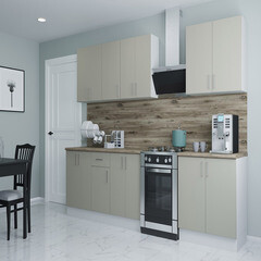 Изображение товара Кухонный гарнитур Твэгги ваниль 2400х520х2105 мм