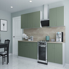 Кухонный гарнитур Твэгги зеленый 2400х520х2105 мм