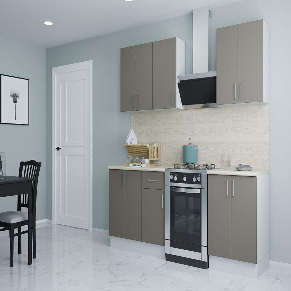 Изображение товара Кухонный гарнитур Твэгги тауп 160x52x210.5 см
