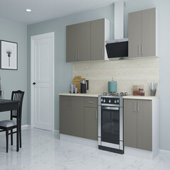 Изображение товара Кухонный гарнитур Твэгги тауп 1800х520х2105 мм