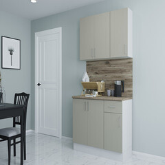 Изображение товара Кухонный гарнитур Твэгги ваниль 1200х520х2105 мм