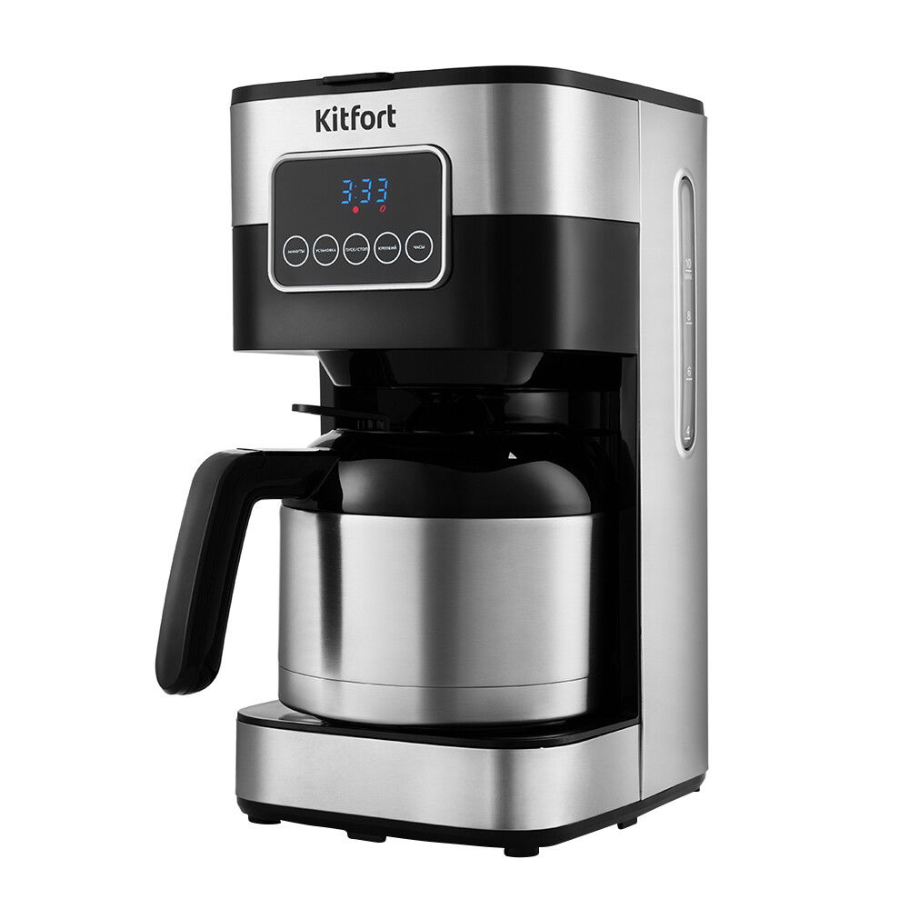 Кофеварка капельная Kitfort КТ-752 черная/серебро