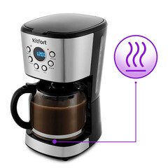 Кофеварка капельная Kitfort КТ-728 черная/серебро - фото 6